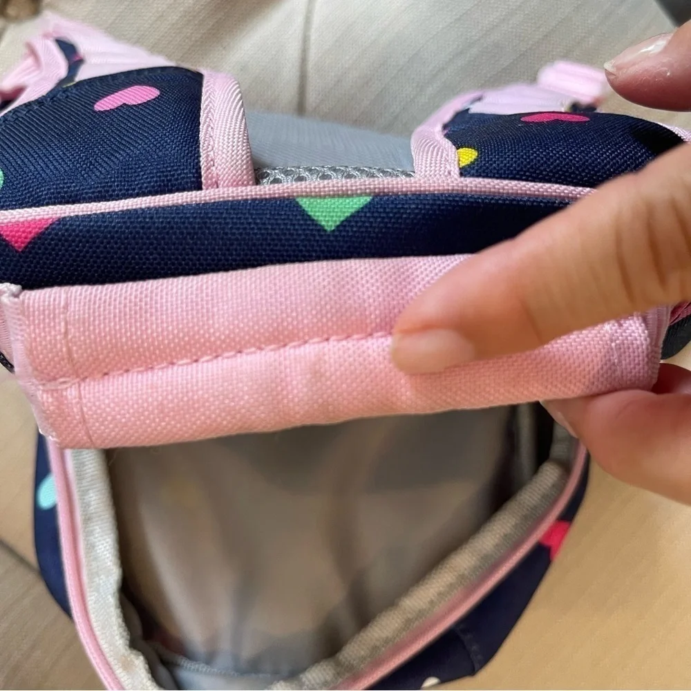 MACKENZIE Navy Pink Multi Heart Mini Backpack
